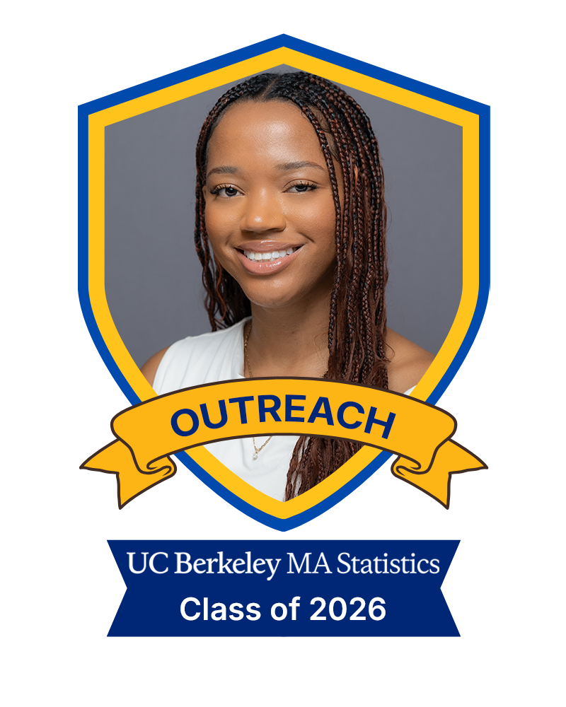 A photo of Donjhai Holland in a shield with a banner that says outreach, class of 2026.