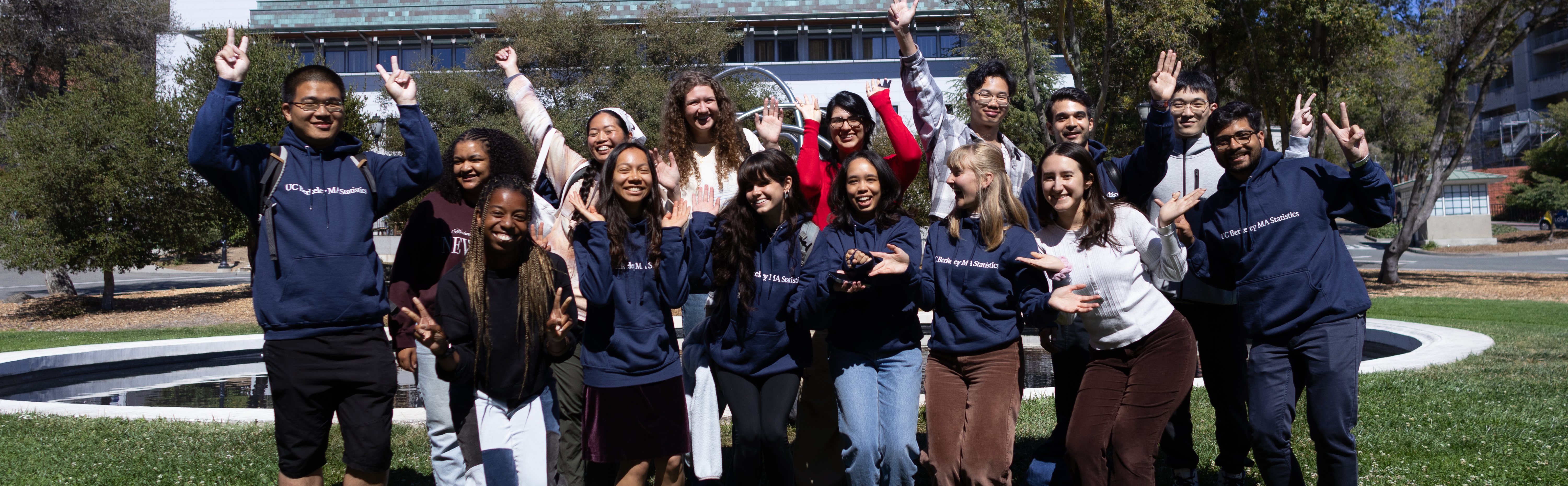 A group of MA Statistics students celebrating the end of summer prep
