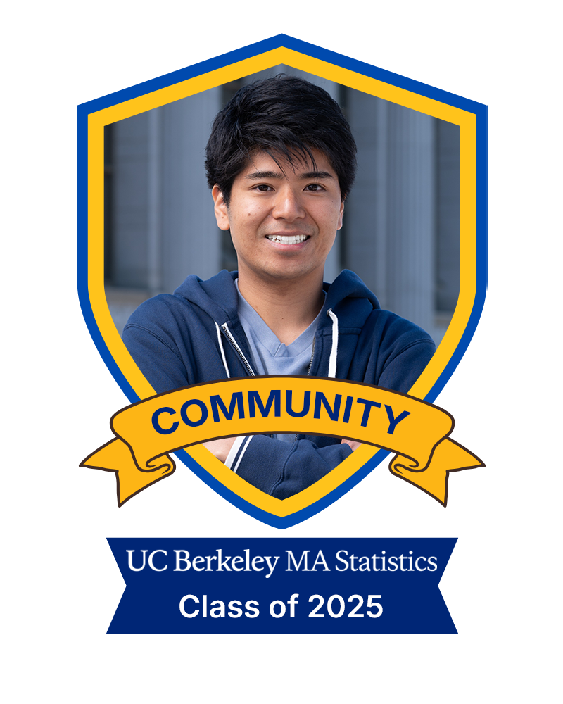 A photo of Junya Tsuneishi in a shield with a banner that says community, class of 2025.