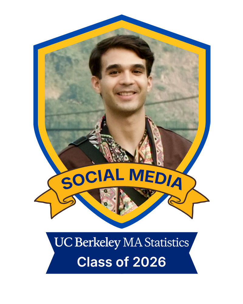 A photo of Ricardo Perez Castillo in a shield with a banner that says social media, class of 2026.