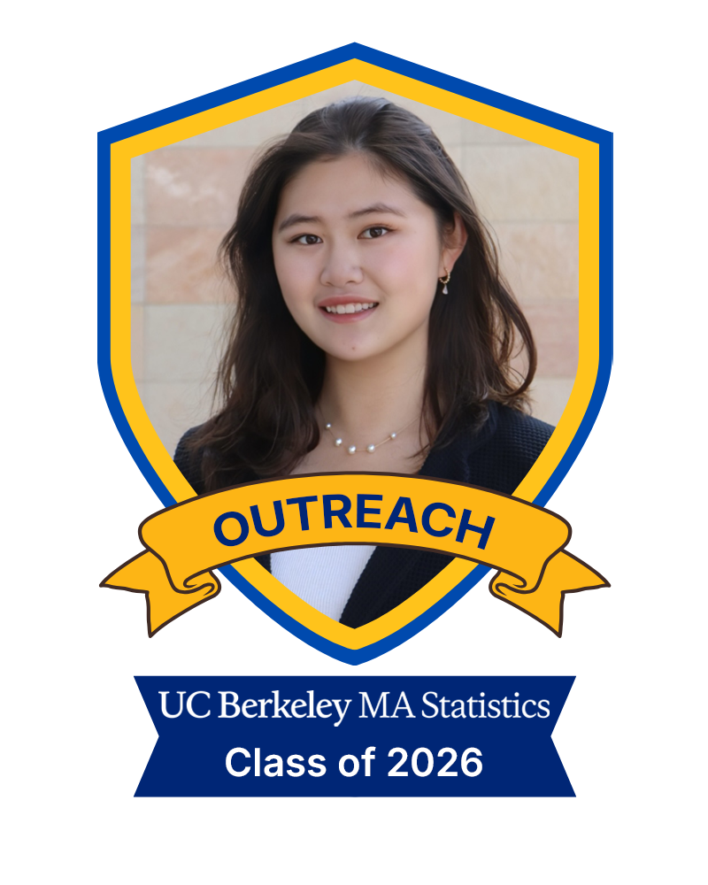 A photo of Sumeng Xu in a shield with a banner that says outreach, class of 2026.