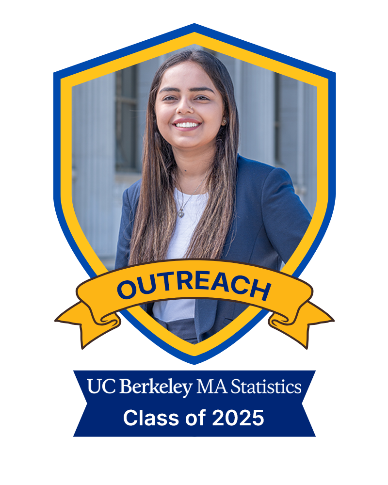 A photo of Jasmine Khamuani in a shield with a banner that says outreach, class of 2025.
