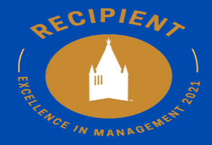 Excellence in Management Logo with campanile image