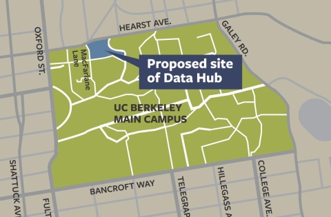 Map image showing proposed Data Hub location