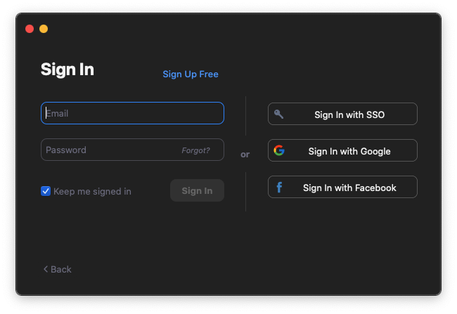 zoom log in with google